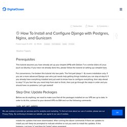 How To Install and Configure Django with Postgres, Nginx, and Gunicorn