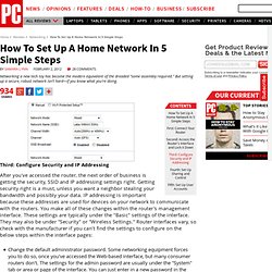 How To Set Up A Home Network In 5 Simple Steps - Third: Configure Security and IP Addressing