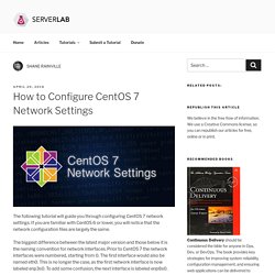How to Configure CentOS 7 Network Settings - Serverlab