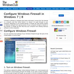How to configure Windows 7 Firewall