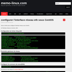 configurer l’interface réseau eth sous CentOS – memo-linux.com