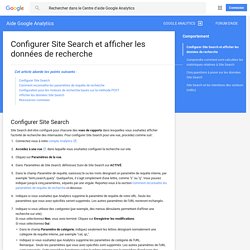 Configurer Site Search et afficher les données de recherche - Aide Google Analytics