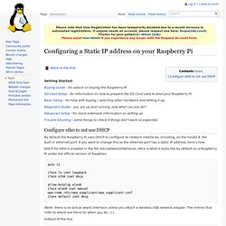 6.2 Configuring a Static IP address on your Raspberry Pi