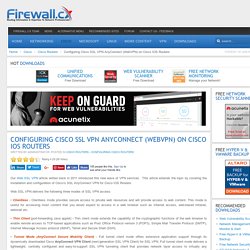 Configuring Cisco SSL VPN AnyConnect (WebVPN) on Cisco IOS Routers