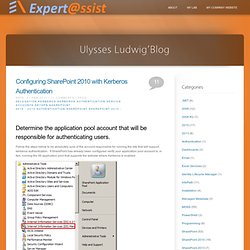 Configuring SharePoint 2010 with Kerberos Authentication