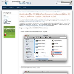 Configuring Mac OS X LDAP Authorization for Leopard (Mac OS X 10.5.x) and Snow Leopard (Mac OS X 10.6.x)