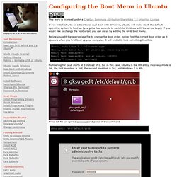 Configuring the Boot Menu in Ubuntu