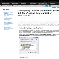 Configuring Internet Information Services 7.0 for Windows Communication Foundation