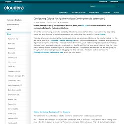 Configuring Eclipse for Hadoop Development (a screencast)