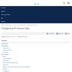 Configuring IP Access Lists
