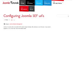 Configuring Joomla SEF url's