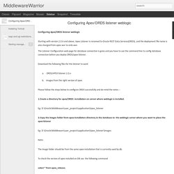 Configuring Apex/ORDS listener weblogic