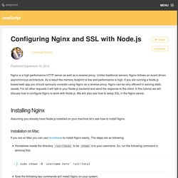 Configuring Nginx and SSL with Node.js