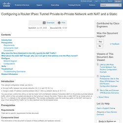 Configuring a Router IPsec Tunnel Private-to-Private Network with NAT and a Static