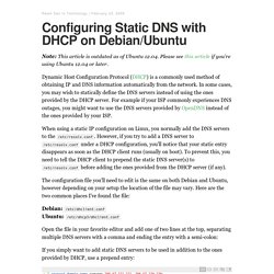 Configuring Static DNS with DHCP on Debian/Ubuntu – Raam Dev