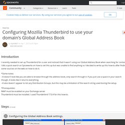 Configuring Mozilla Thunderbird to use your domain's Global Address Book - Web Browsers