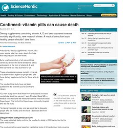 Confirmed: vitamin pills can cause death