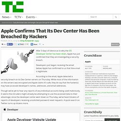 Apple Confirms That Its Dev Center Has Been Breached By Hackers