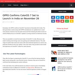 OPPO Confirms ColorOS 7 Set to Launch in India on November 26