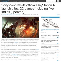 Sony confirms its official PlayStation 4 launch titles: 22 games including five indies (updated)