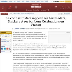 Le confiseur Mars rappelle ses barres Mars, Snickers et ses bonbons Celebrations en France
