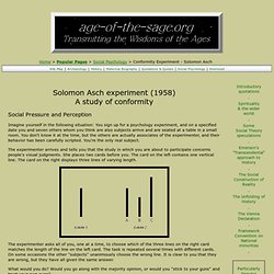 Solomon Asch study social pressure conformity experiment psychology