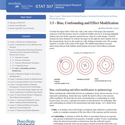 3.5 - Bias, Confounding and Effect Modification