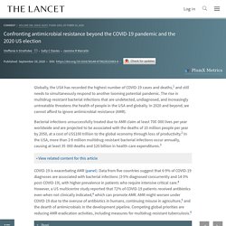 THE LANCET 29/09/20 Confronting antimicrobial resistance beyond the COVID-19 pandemic and the 2020 US election