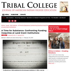 A Time for Substance: Confronting Funding Inequities at Land Grant Institutions