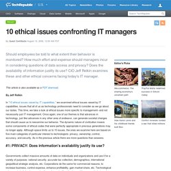 10 ethical issues confronting IT managers