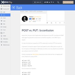 POST vs. PUT : la confusion - Blog Xebia - Expertise Technologique & Méthodes Agiles