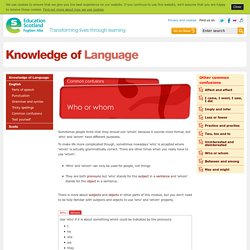 Who or whom - Common confusions - Knowledge of Language