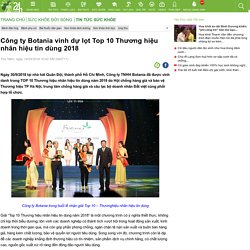 Công ty Botania vinh dự lọt Top 10 Thương hiệu nhãn hiệu tin dùng 2018