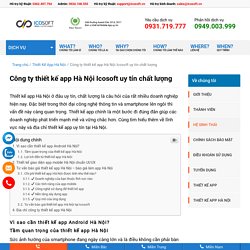 Công ty thiết kế app Hà Nội Icosoft uy tín chất lượng