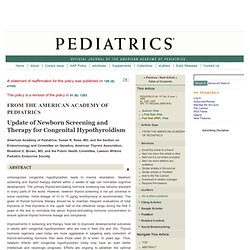 Update of Newborn Screening and Therapy for Congenital Hypothyroidism