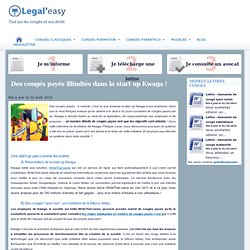 Des congés payés illimités dans la start up Kwaga !