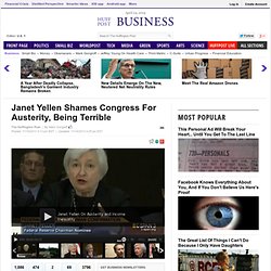 Janet Yellen Shames Congress For Austerity, Being Terrible