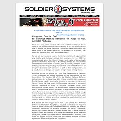 Congress Directs DoD to Conduct Market Research on Made in USA Athletic Footwear « Soldier Systems