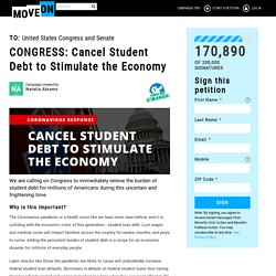CONGRESS: Cancel Student Debt to Stimulate the Economy