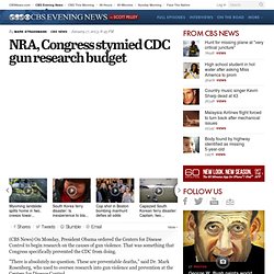 NRA, Congress stymied CDC gun research budget