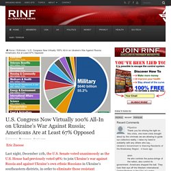 U.S. Congress Now Virtually 100% All-In on Ukraine’s War Against Russia; Americans Are at Least 67% Opposed