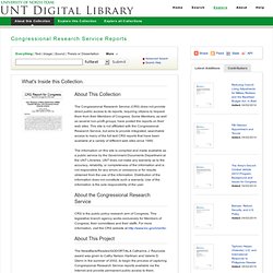Congressional Research Service Reports: About this Collection: UNT Digital Library