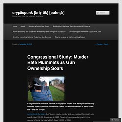 Congressional Study: Murder Rate Plummets as Gun Ownership Soars