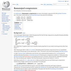 Ramanujan's congruences