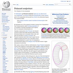 Poincaré conjecture