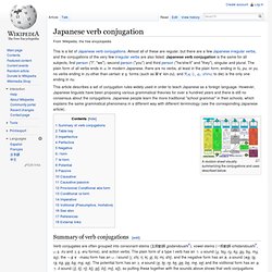Japanese verb conjugations and adjective declensions