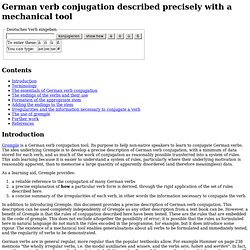 German verb conjugation/Deutsche Verbe Konjugationen