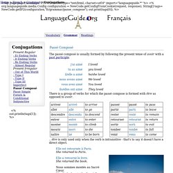 French Conjugations: Passé Composé -LanguageGuide.org