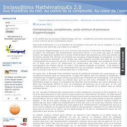 Connaissances, compétences, socle commun et processus d'apprentissages : Inclassables Mathématiques