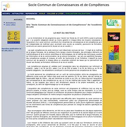 Ac-Lille - Socle Commun de Connaissances et de Compétences